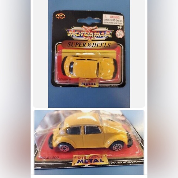 - Motormax Super Wheels Die-Cast Metal Yellow VW Beetle 61000 - Picture 1 of 5
